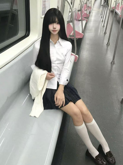 Uniform Preppy White Shirt Style JK