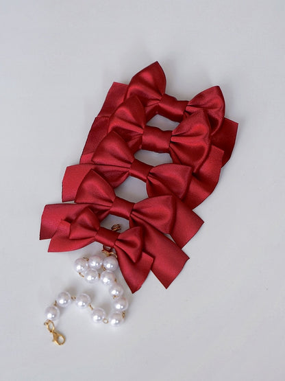 Weiß / Schwarz / Rosa / Blau / Rot / Gelbe Schleifenbrosche