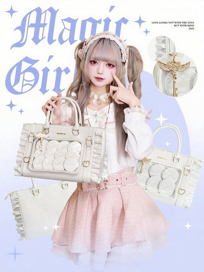 Girl Ita Magical Tote White – Iridescent Large Capacity
