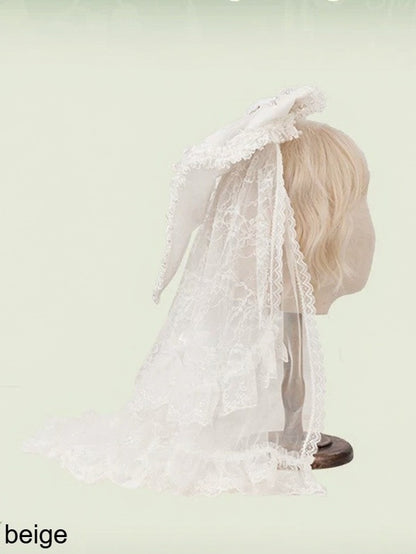 Elegant Lolita Veil with Bow in Four Colors - Mademoiselle Pearl