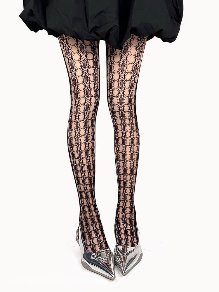 Design Polygon Tights Cut-Out Colors 4 Fishnet