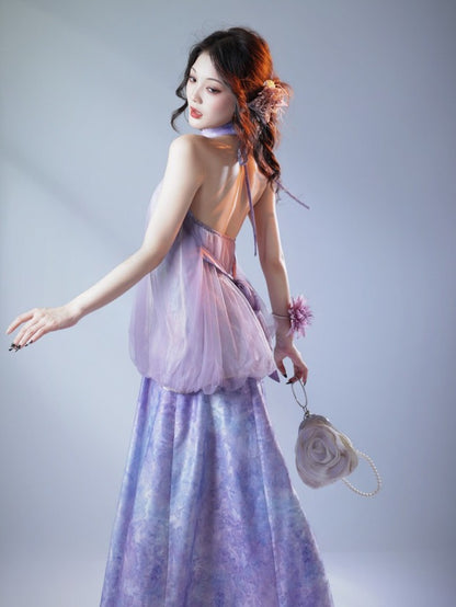 Light Purple Halter Neck Top - sijinstudio