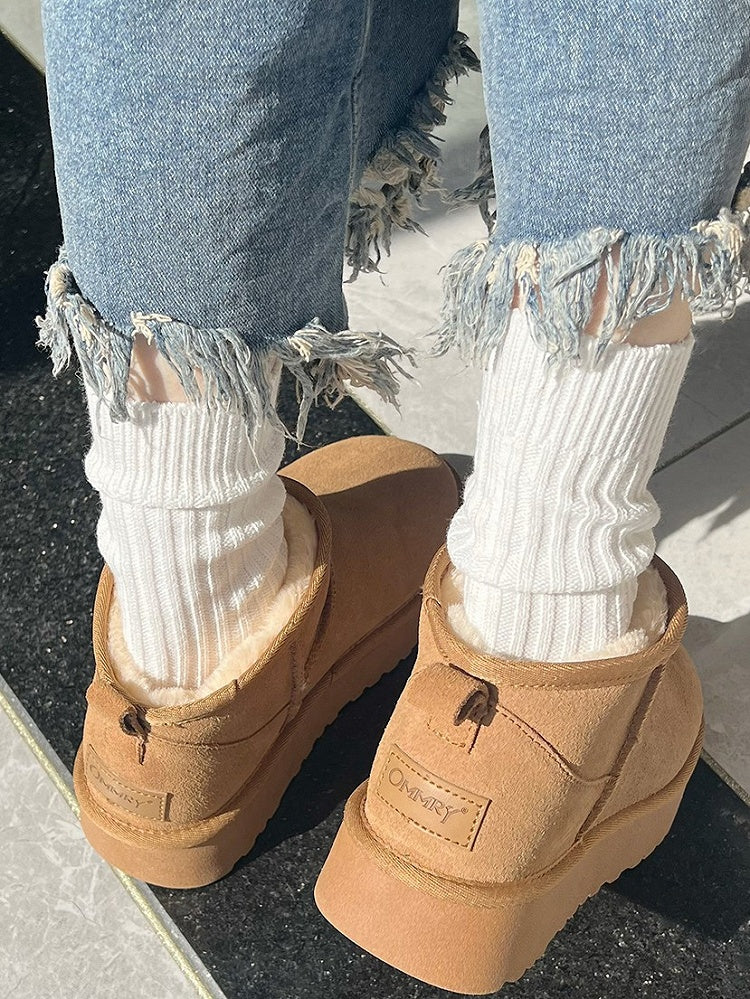 Weiße Wintersocken aus dicker Baumwolle Milch