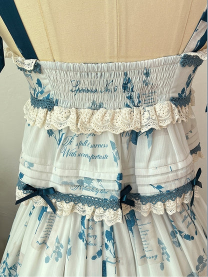Rock Sommer Cami + Top Print Verfügbar Plus Lolita Set Blau Größen Mulberry