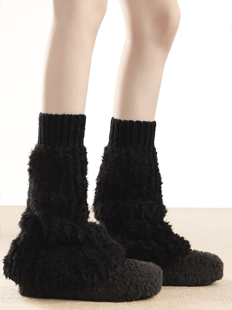Fuzzy 2-Color 45cm Leg Warmers Ultra-Plush