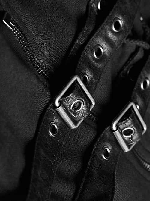 Asymmetric Sweater Black Coat Diagonal Punk Hem