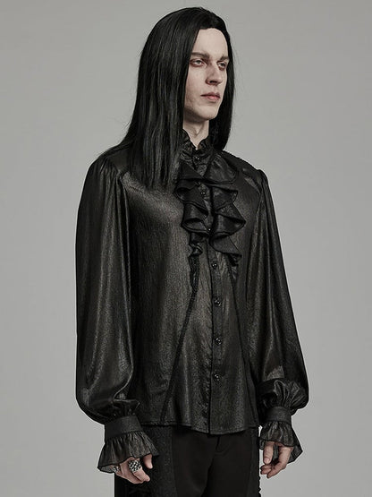 Goth Black Shirt Men's Gentleman