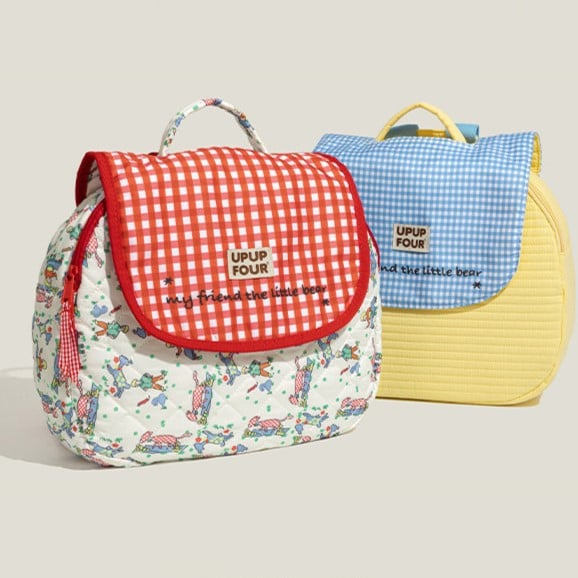 Colors Decorated Backpack Plaid 2 Kawaii