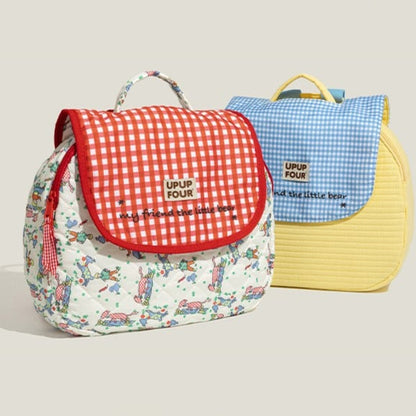 Colors Decorated Backpack Plaid 2 Kawaii