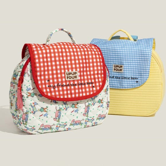 Colors Decorated Backpack Plaid 2 Kawaii