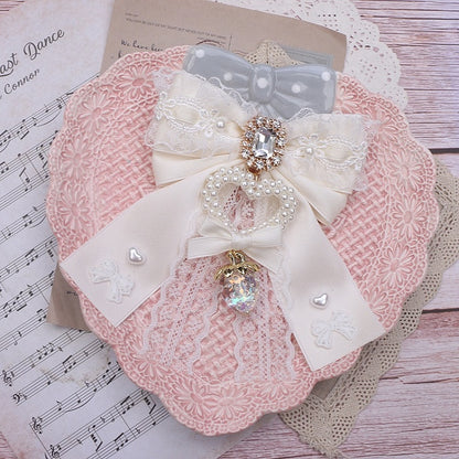 Large 4 Strawberry Options Color Bowknot Kei Charm Hairclip Heart Jirai