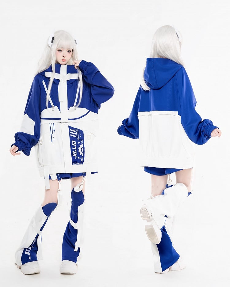Colorblock Klein Design Landmine-Inspired Blue White Shorts Modular Tech
