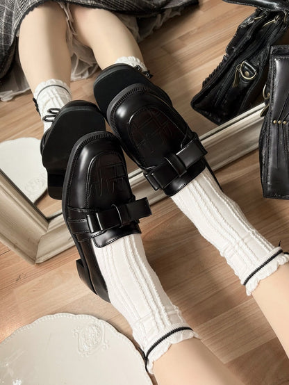 ボウフィットのローファートップ、スリッポンシューズ、チョコレートブラック