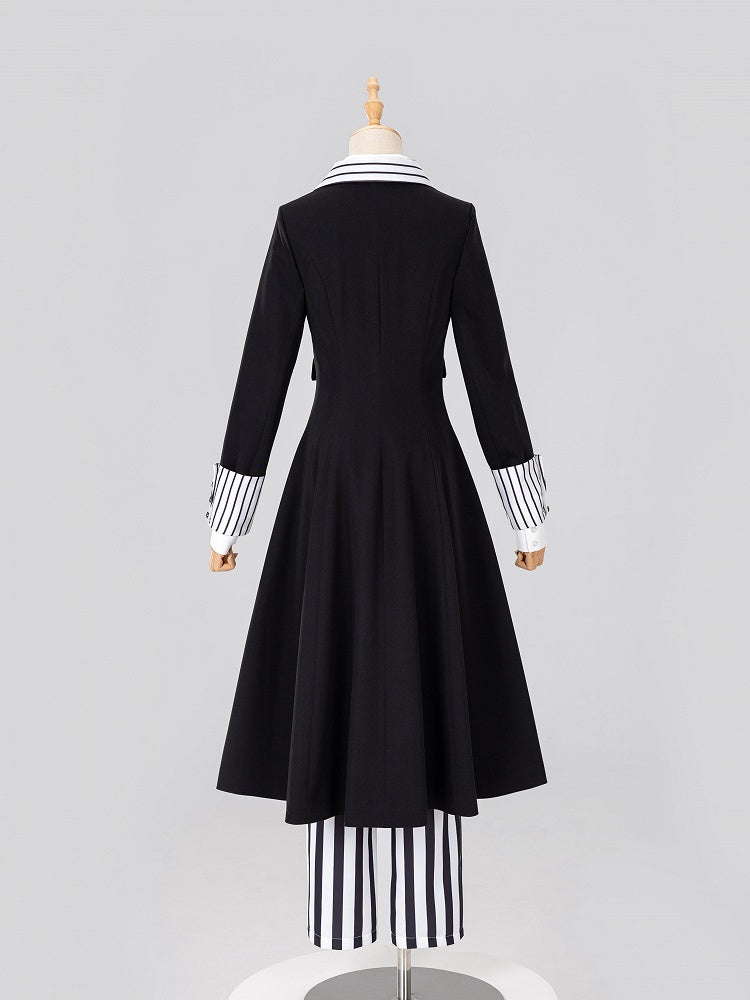 Clown-Inspired High-Waist Striped Pants with Corset Belt - DevilInspired Exclusive Collection