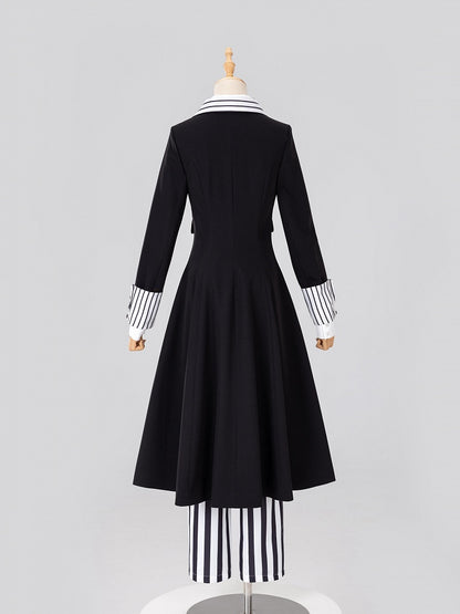 Clown-Inspired High-Waist Striped Pants with Corset Belt - DevilInspired Exclusive Collection