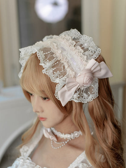 Light Purple Bow Hairband with Lace Detail - OCELOT