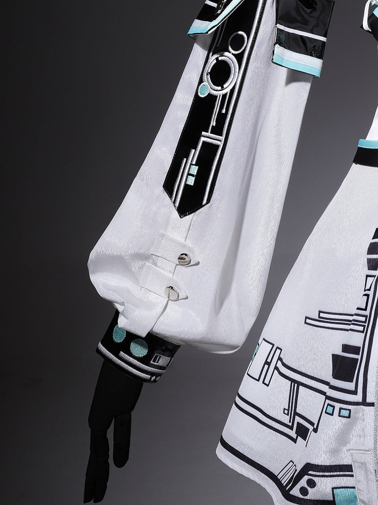 Bunny Sleeves KC Kleid Techwear Neckholder Urban Cyberpunk Weiß + Ohren