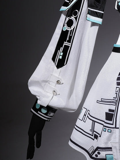 Bunny Sleeves KC Kleid Techwear Neckholder Urban Cyberpunk Weiß + Ohren