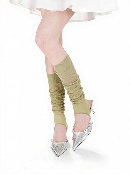 Minimalist Ribbed Ruffle Leg Warmers in 7 Colors - ModaSwings