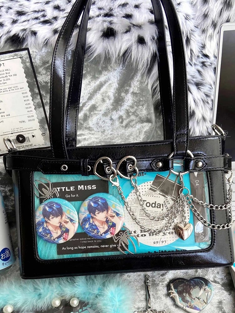 Tasche Schwarz Ketten Schulter Abnehmbare Ita