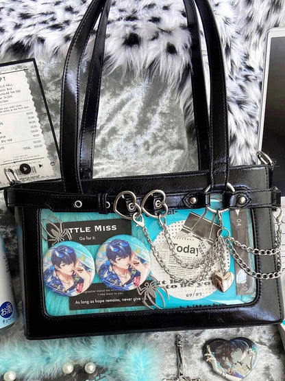 Tasche Schwarz Ketten Schulter Abnehmbare Ita