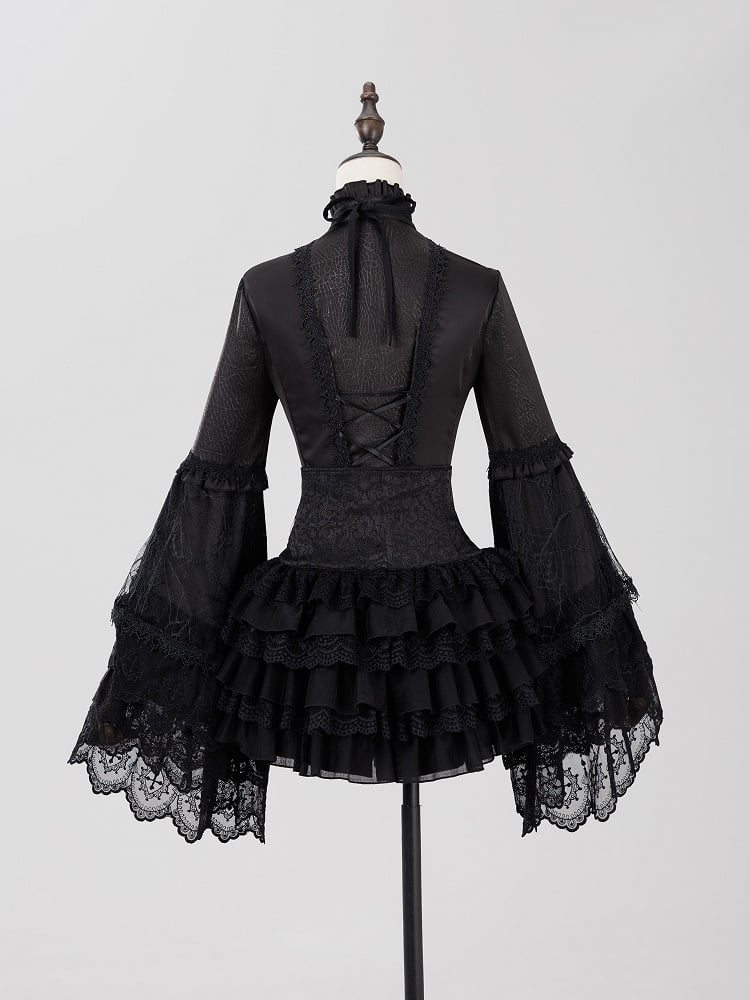 Layered Lace High-Waist Shorts with Gothic Charm - DevilInspired Exclusive Collection
