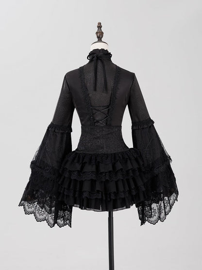 Layered Lace High-Waist Shorts with Gothic Charm - DevilInspired Exclusive Collection