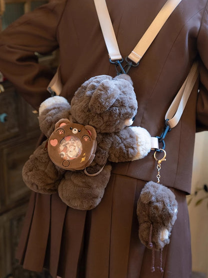 Keychain Plush Small/Middle/Large Bag Brown Backpack/Crossbody Size Bear +