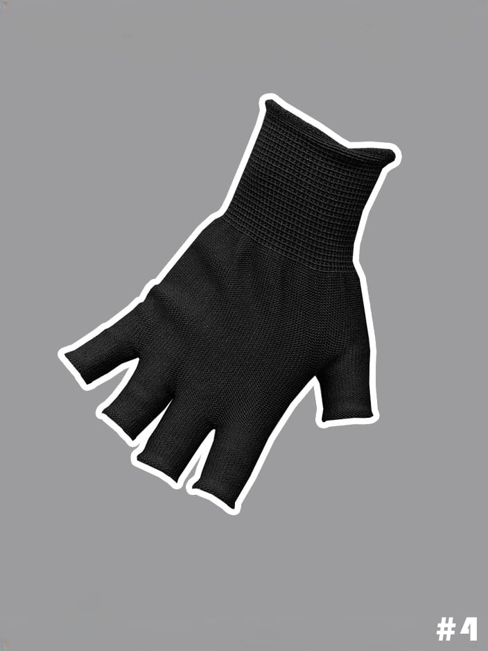 Grünes Armband / Schwarzer Handschuh