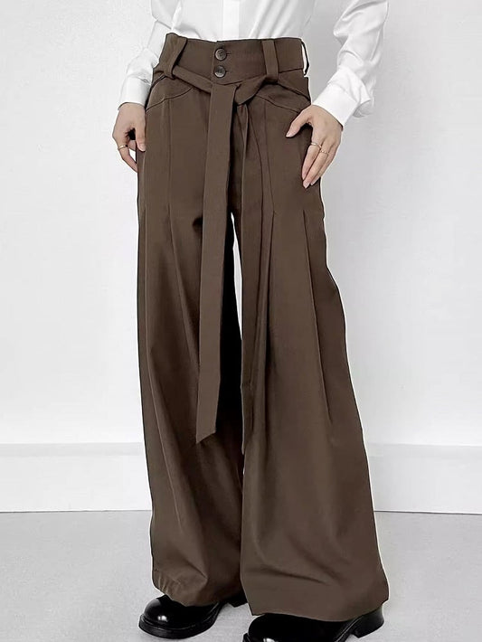 Loops Ouji Waistband Brown - in Waist High Lolita Coffee Pants