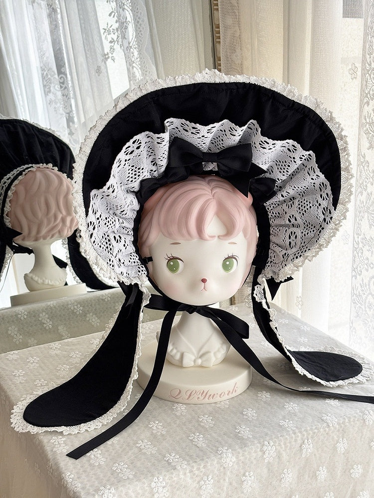 ブルーレッド / バニーボンネット ピンク耳 ブラック