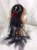 Cross Rose Gothic Hat Mini