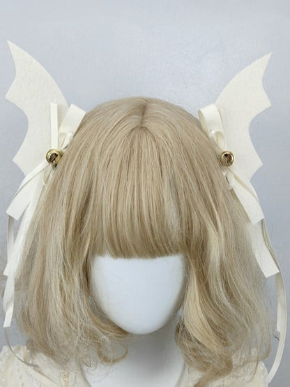 With Bell Bow of Options Demon A Ribbon Wings Halloween Hairclips 6 Pair