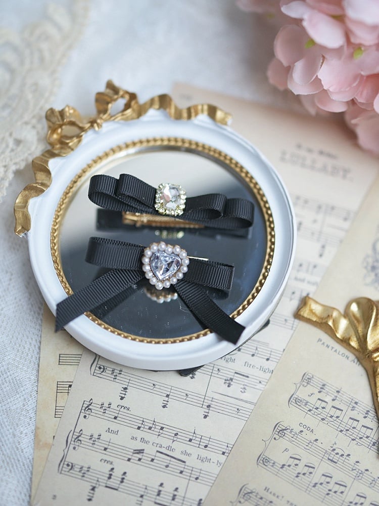 Bow Kei Clip Colors Hair Jirai Rhinestone 6