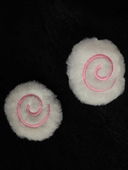 Hairclip WhitePink Plush