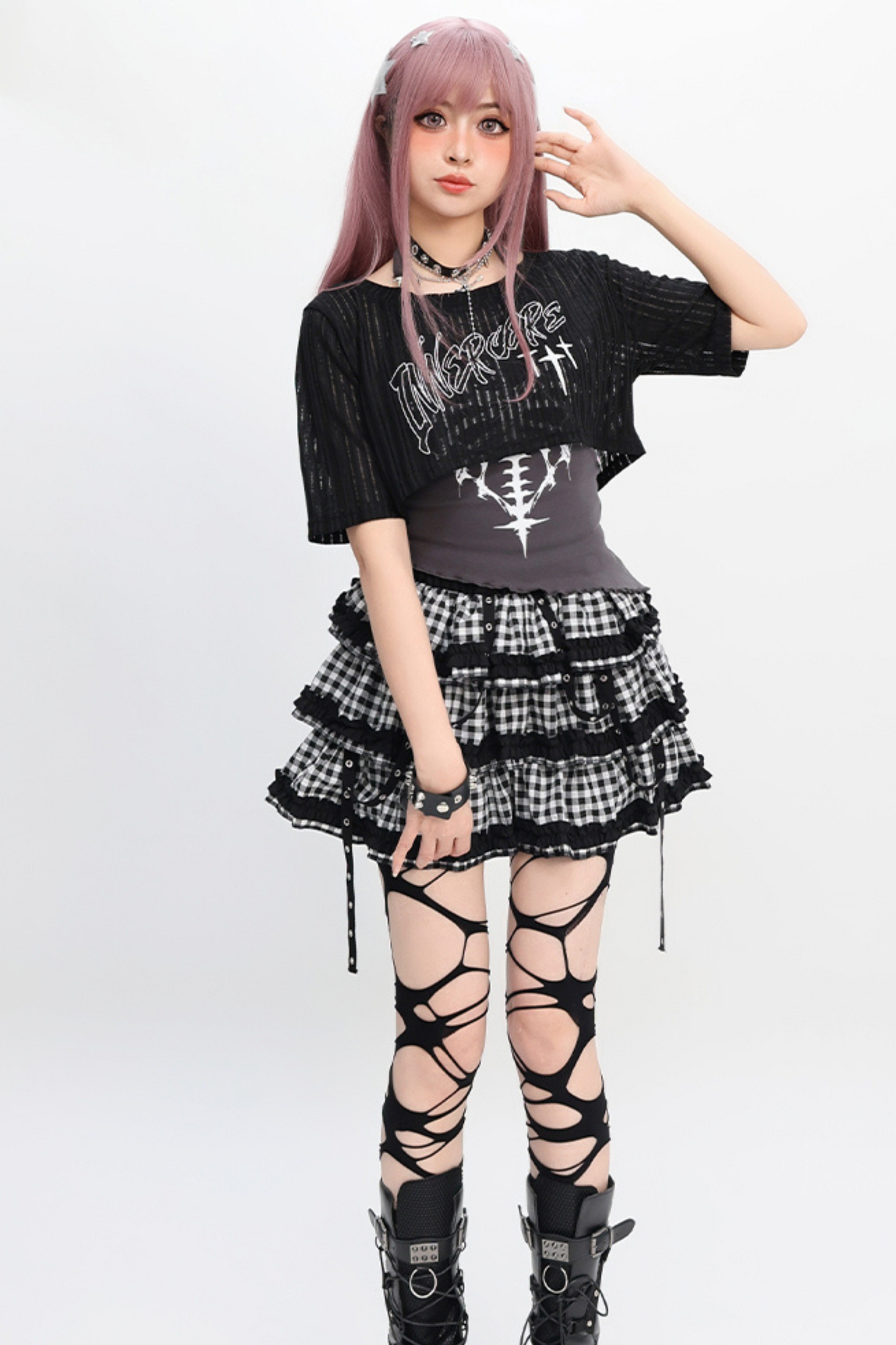 and Y2K smock Light skirt vest Asian