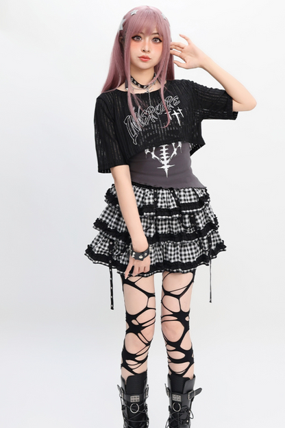 and Y2K smock Light skirt vest Asian