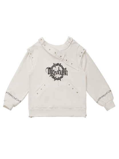 Trainingsanzug mit Ösen-Trainer im Dark Soon-Printdesign + Elegula-Rock aus Spitze