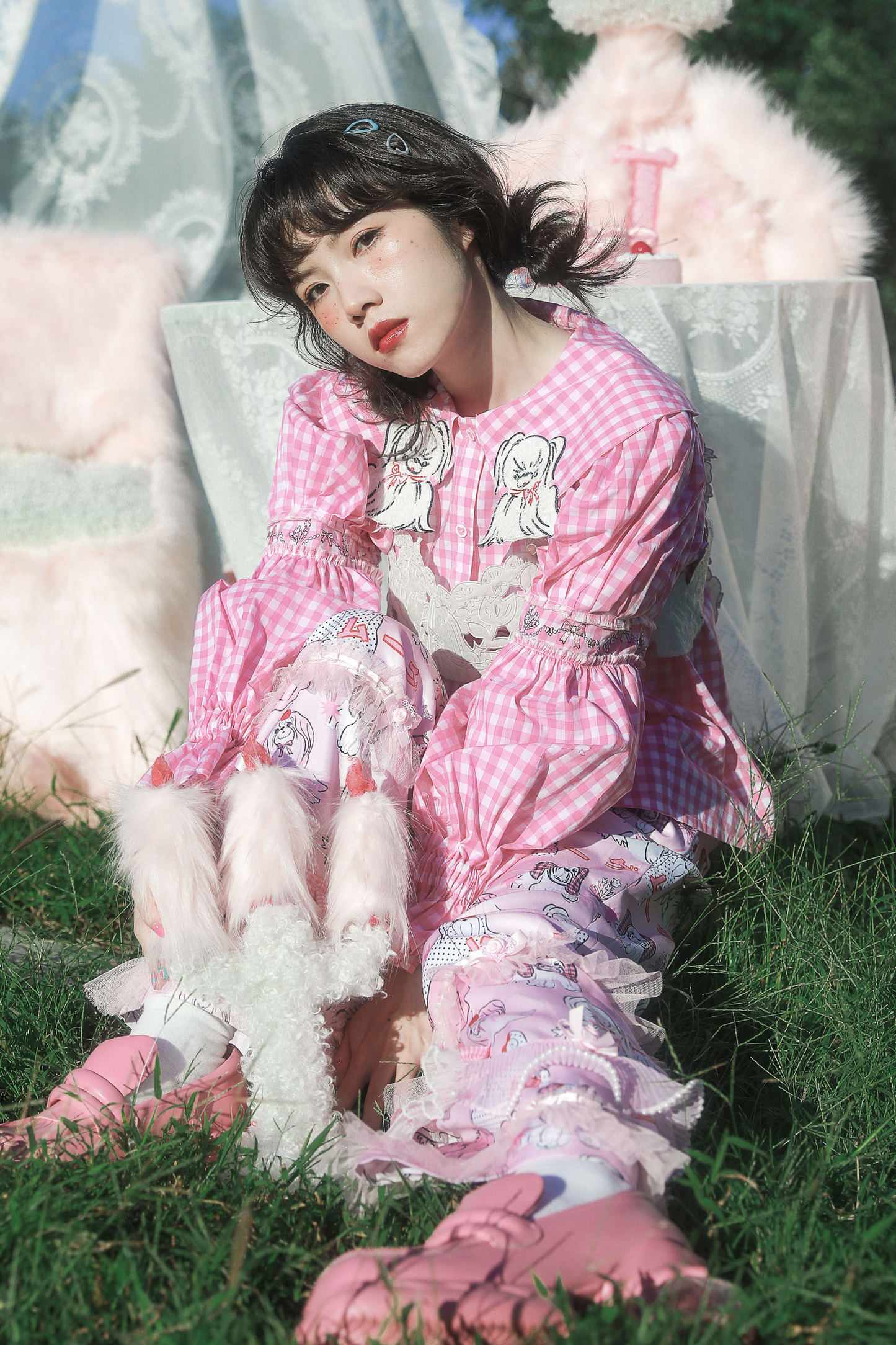 パピースリーブのレトロなロングシャツデザイン