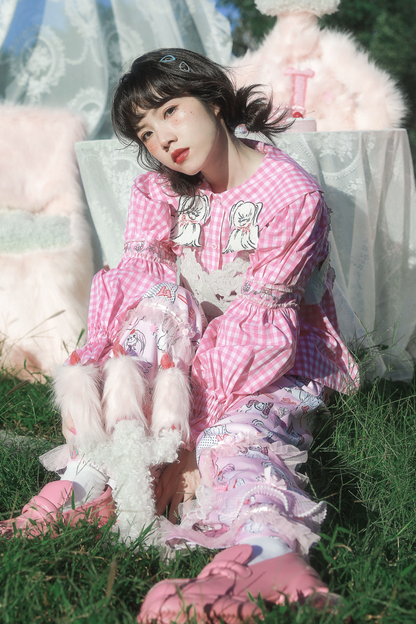 パピースリーブのレトロなロングシャツデザイン