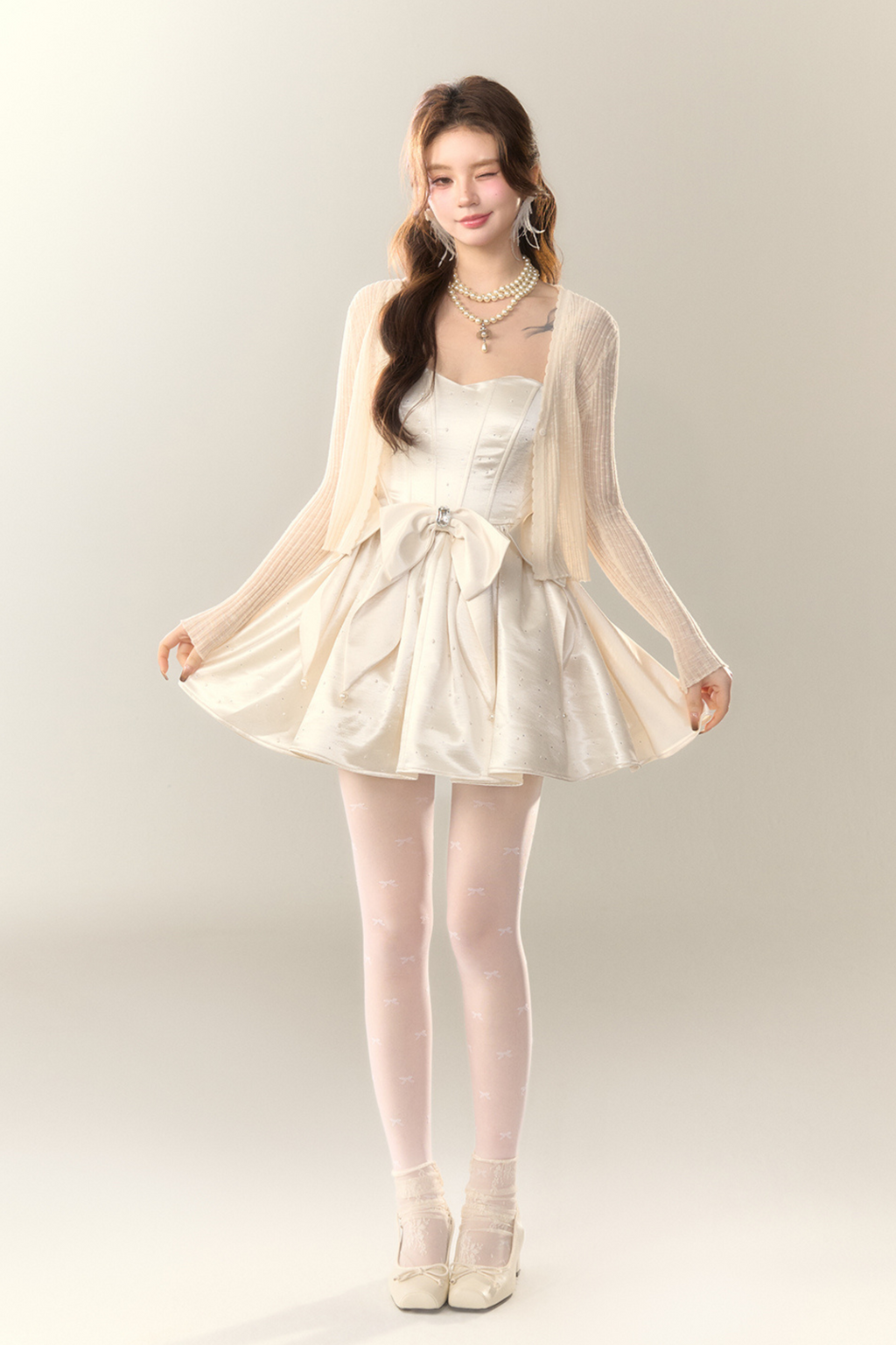 Ice Cardigan aus transparenter Seide