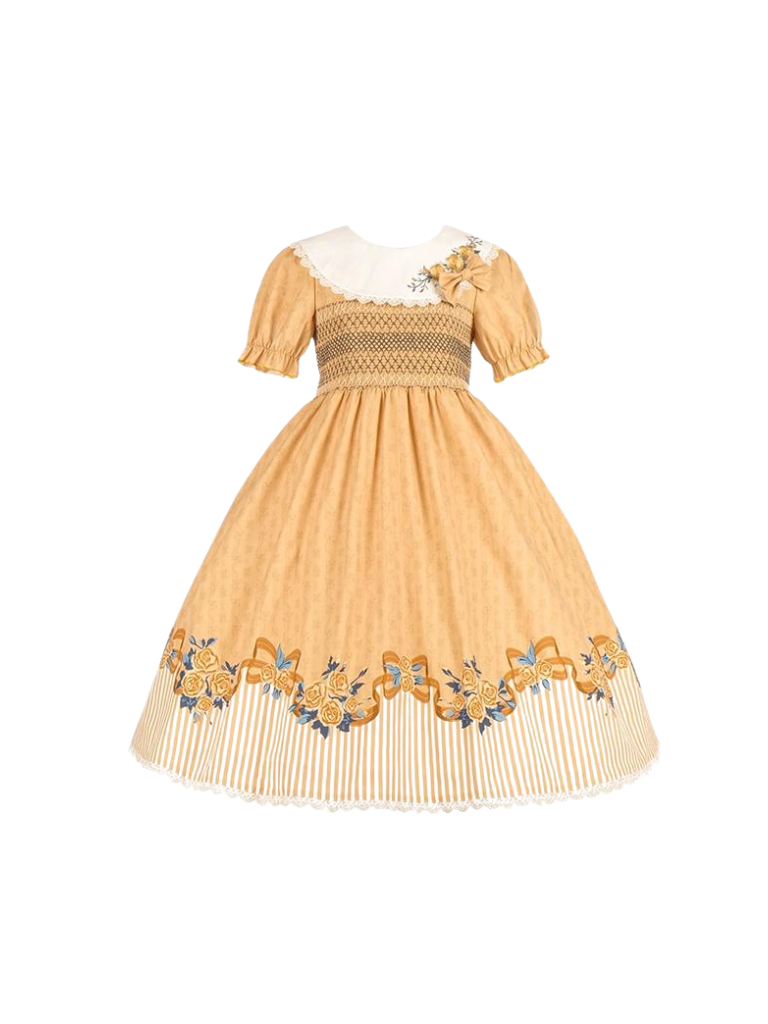 Lolita Blumen Elegantes Mädchen Retro Kleid 
