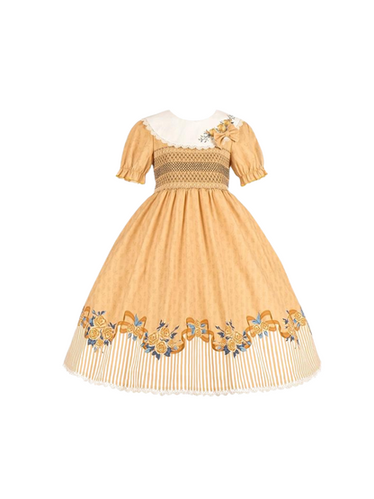Lolita Blumen Elegantes Mädchen Retro Kleid 