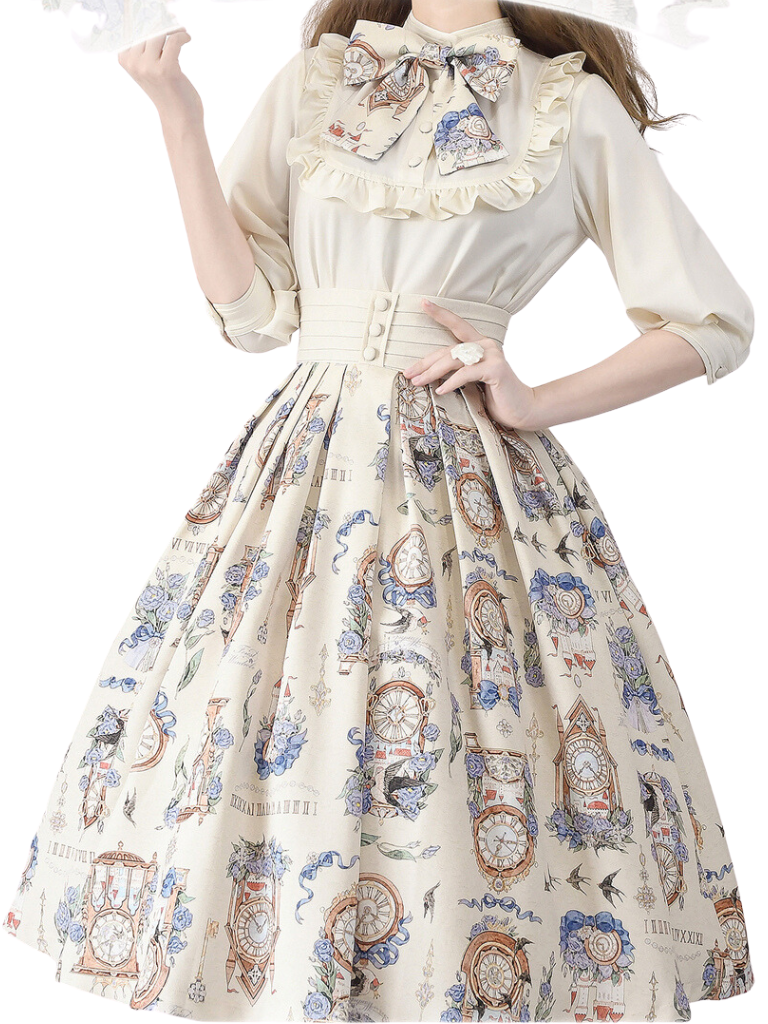 ロリータエコー デイリーエコー セットアップ サスカート エレガン トロクラシカルプリントシャツ エターナル