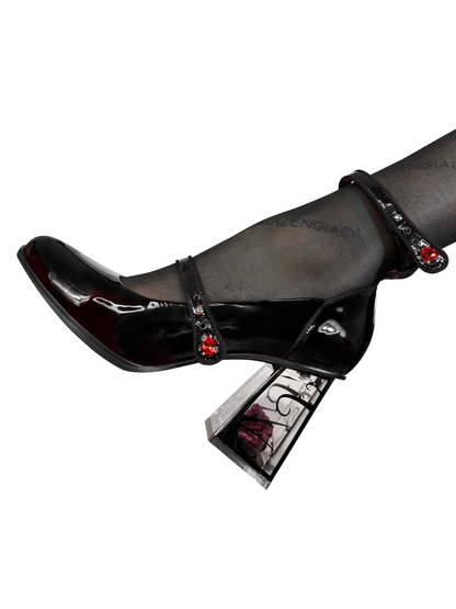 ダークブラックローズヒール