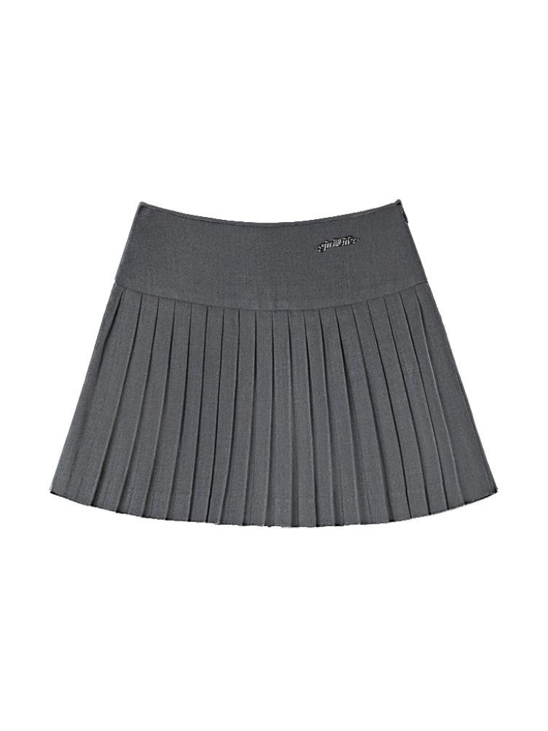 レトロシャツベスト + スリムスカート カレッジプリーツ