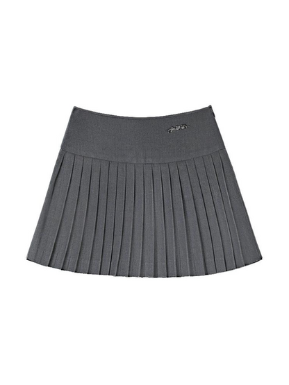 レトロシャツベスト + スリムスカート カレッジプリーツ