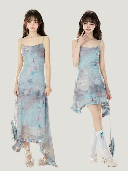 フェアリーバタフライドレス ショート/ロングサスペンダー