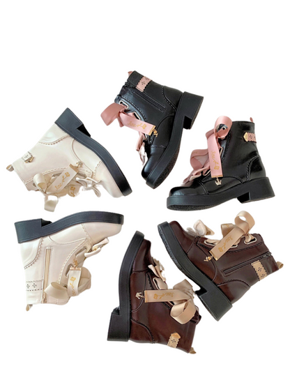 Crown Ribon Short Lolita Rose Boots Night