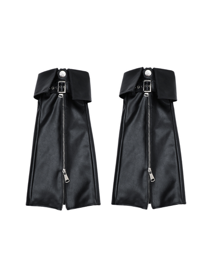 Zip-Klappschuhe Leder Beinset Cover Muffin + Punk Plateau